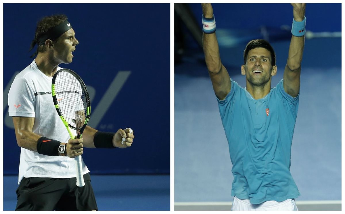 Rafael Nadal y Novak Djokovic son dos de las grandes figuras del Abierto de Acapulco. (Foto Prensa Libre: EFE)