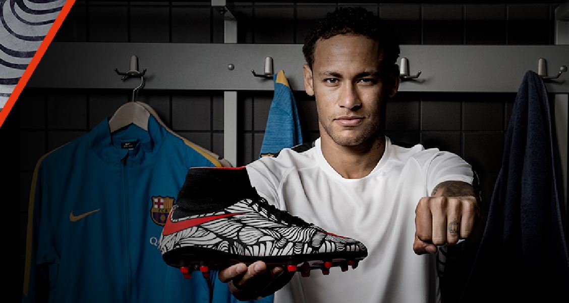 Esta es la portada de la página oficial de la marca Nike con Neymar como protagonista posando con sus nuevos zapatos. (Foto Prensa Libre: Internet)