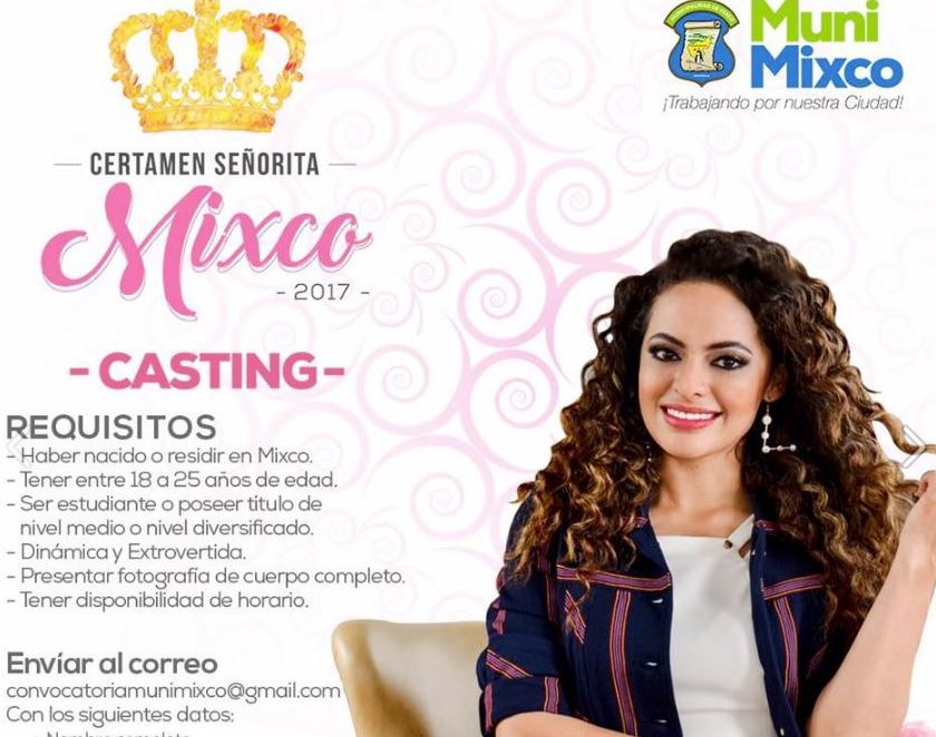 La comuna de Mixco impulsa un certamen de belleza y ofrece como premio una plaza de trabajo. (Foto Prensa Libre: Facebook)