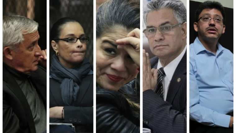 Otto Pérez Molina, Roxana Baldetti, Claudia Méndez, Carlos Muñoz y Omar Franco. (Fotos Prensa Libre: Hemeroteca PL).