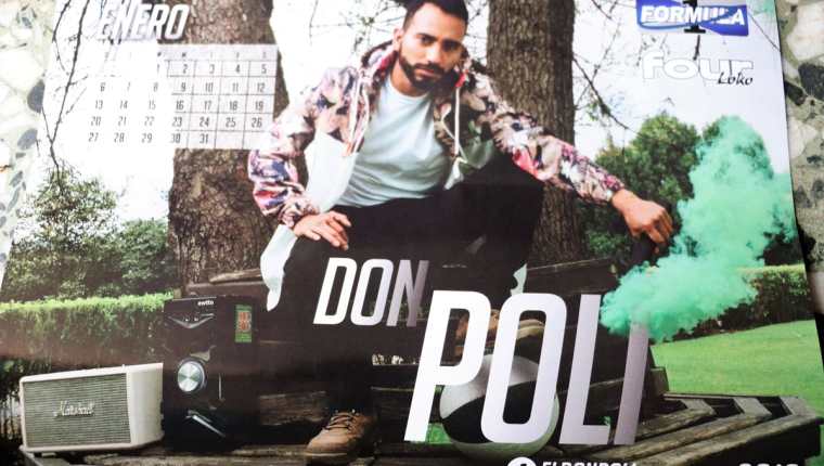 Don Poli, el rapero quetzalteco, es el primero en el calendario al representar al mes de enero de 2019. (Foto Prensa Libre: Raúl Juárez)