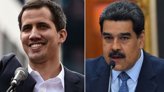 La juramentación de Guaidó ha creado una situación sin precedentes en Venezuela. GETTY
