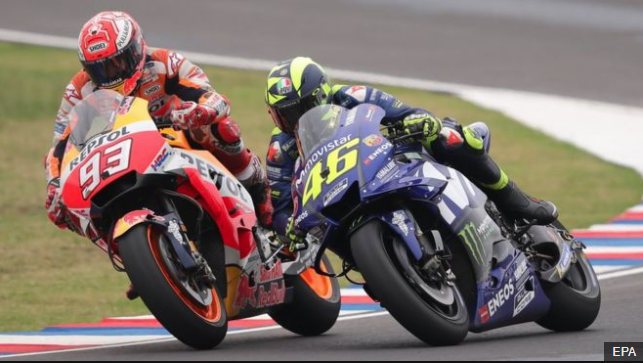 Marc Márquez y Valentino Rossi son los dos pilotos más exitosos del mundial de motociclismo en los últimos 20 años. (Foto Prensa Libre: BBC Mundo)
