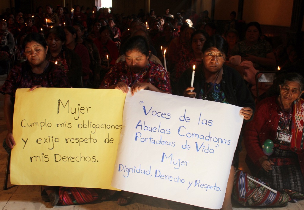 Mujeres de Chichicastenango piden que se respete a ese sector de la población. (Foto Prensa Libre: Óscar Figueroa).
