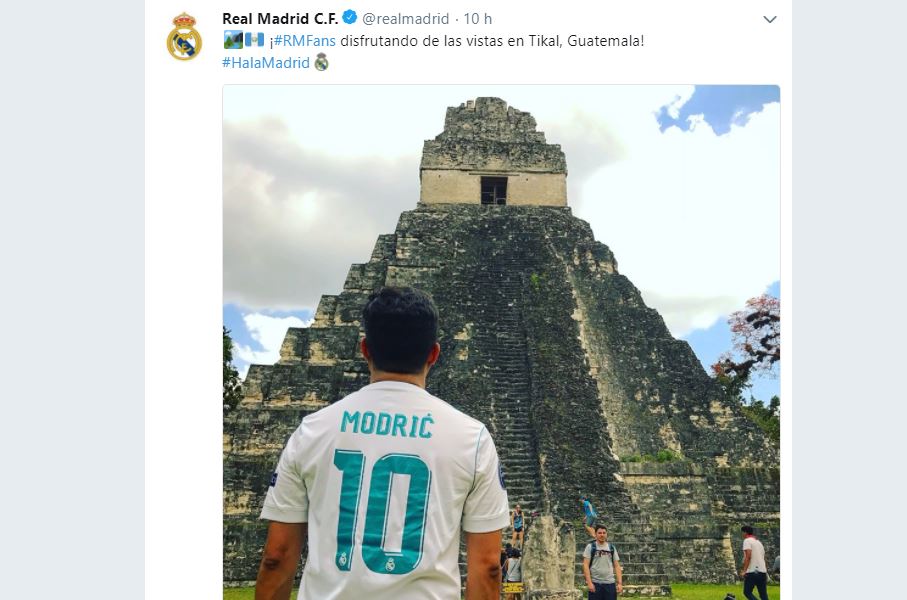 La fotografía de José Roberto Matheu fue compartida por la cuentas oficiales del Real Madrid en las redes sociales. (Foto Prensa Libre: Twitter)