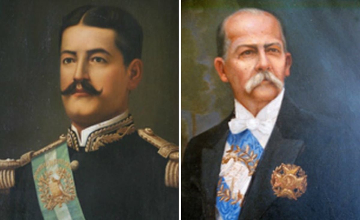 José María Reina Barrios y Manuel Estrada Cabrera, presidentes de Guatemala. (Foto Prensa Libre: Hemeroteca PL)
