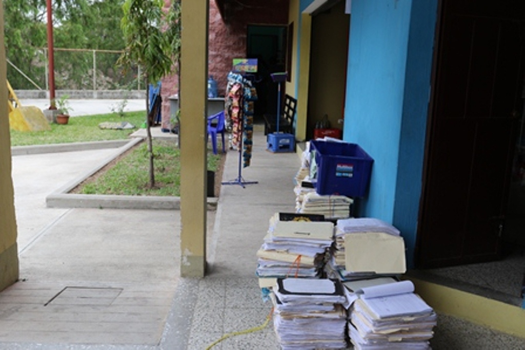 Edificio donde permanecen temporalmente los uniformados en Esquipulas, Chiquimula. (Foto Prensa Libre: Edwin Paxtor).