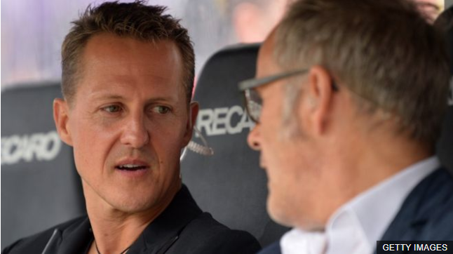 Una de las últimas imágenes tomadas a Michael Schumacher antes de su accidente en los Alpes franceses en diciembre de 2013. (Foto Prensa Libre: BBC News Mundo)