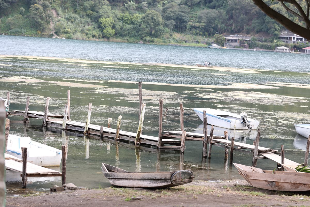 Debido a la falta de tratamiento de las aguas servidas, el Lago de Atitlán recibe grandes cantidades de contaminación. (Foto Prensa Libre: César Pérez Marroquín)