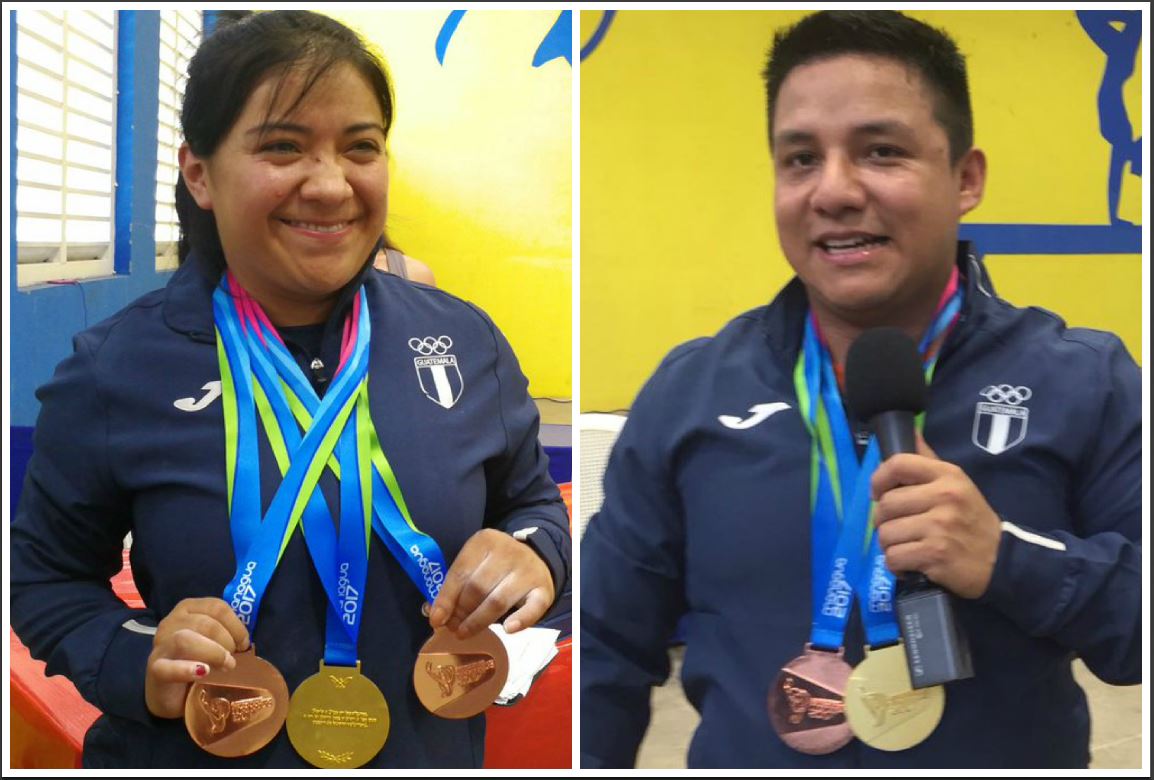 Santos González y Óscar Valdizón tuvieron el premio a su esfuerzo con preseas doradas y de bronce. (Foto Prensa Libre: Carlos Vicente)