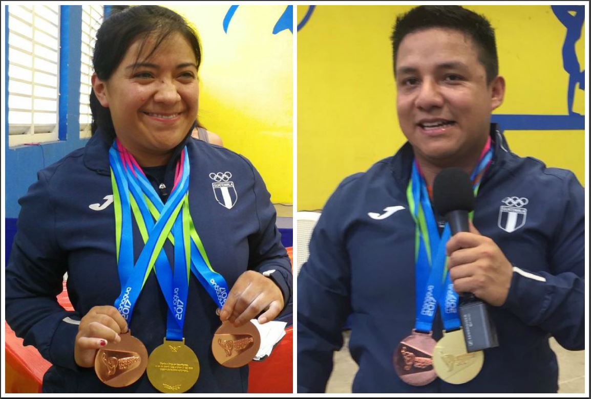 Santos González y Óscar Valdizón tuvieron el premio a su esfuerzo con preseas doradas y de bronce. (Foto Prensa Libre: Carlos Vicente)