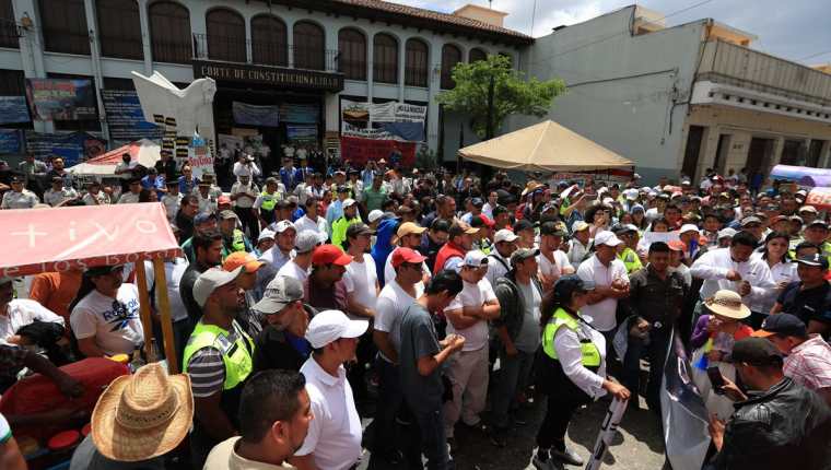 La CC ordenó a las Minera San Rafael detener las actividades por discriminación, lo que ha causado diversas protestas. (Foto Prensa Libre: Carlos Hernández)