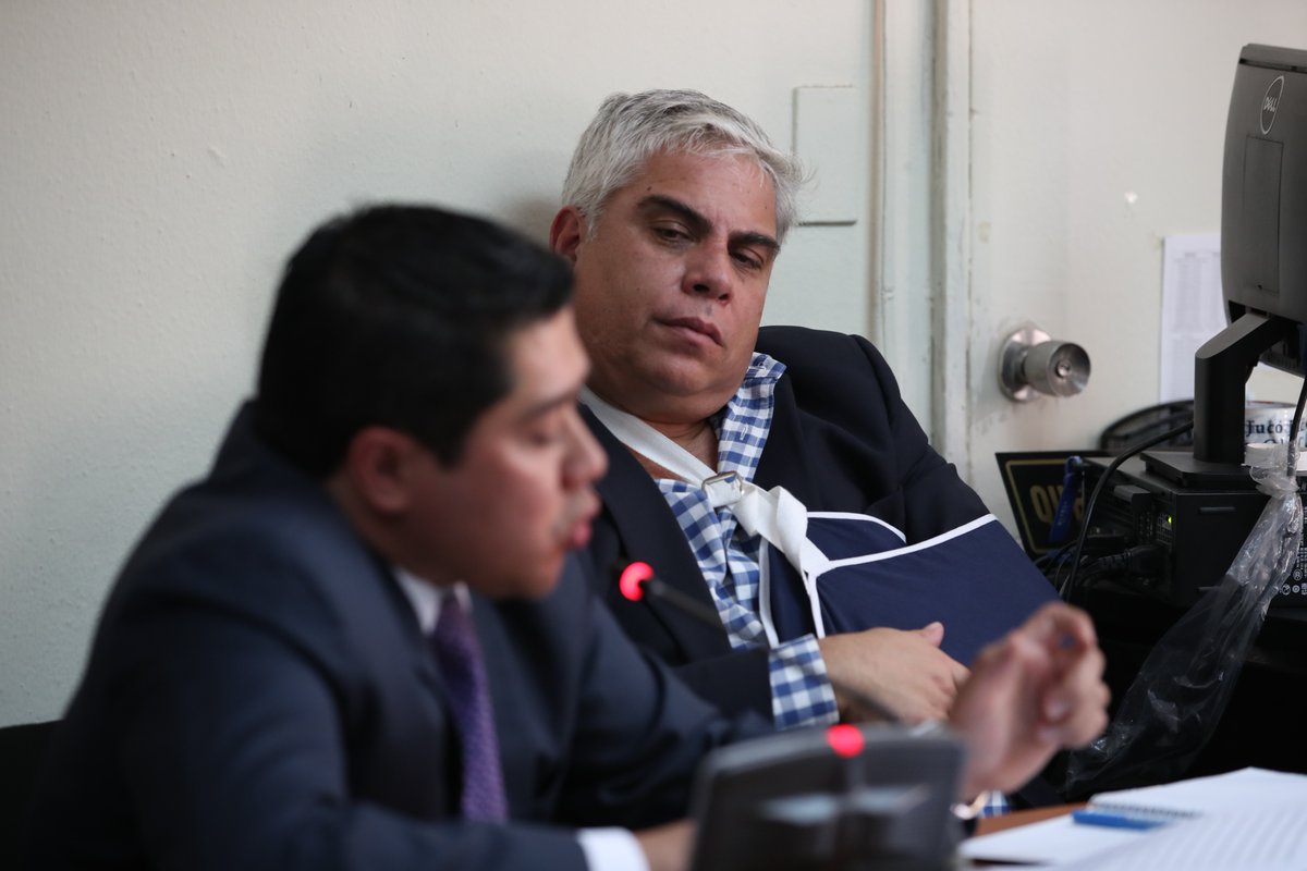 El exmagistrado Frank Trujillo durante la audiencia de este miércoles. (Foto Prensa Libre: Manuel Hernández).