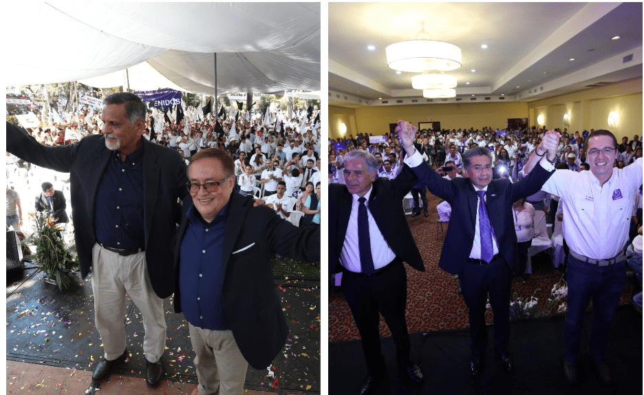 Los binomios presidenciales de los partidos Fuerza y Todos fueron proclamados este domingo en asambleas generales.(Foto Prensa Libre: Carlos Ovalle)