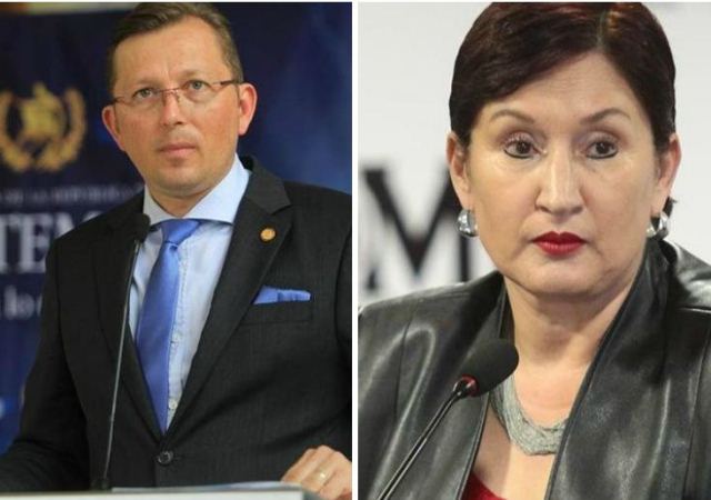 Heinz Heimann, portavoz de la presidencia y Thelma Aldana, fiscal general del Ministerio Público. (Foto Prensa Libre: Hemeroteca PL)