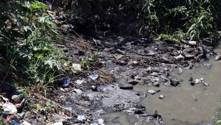 Los ríos de Huehuetenango están llenos de basura. (Foto Prensa Libre: Mike Castillo)