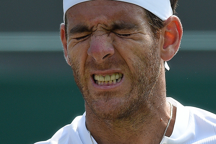 Juan Martín del Potro sufrió mucho la eliminación del Grand Slam de Wimbledon. (Foto Prensa Libre: AFP)