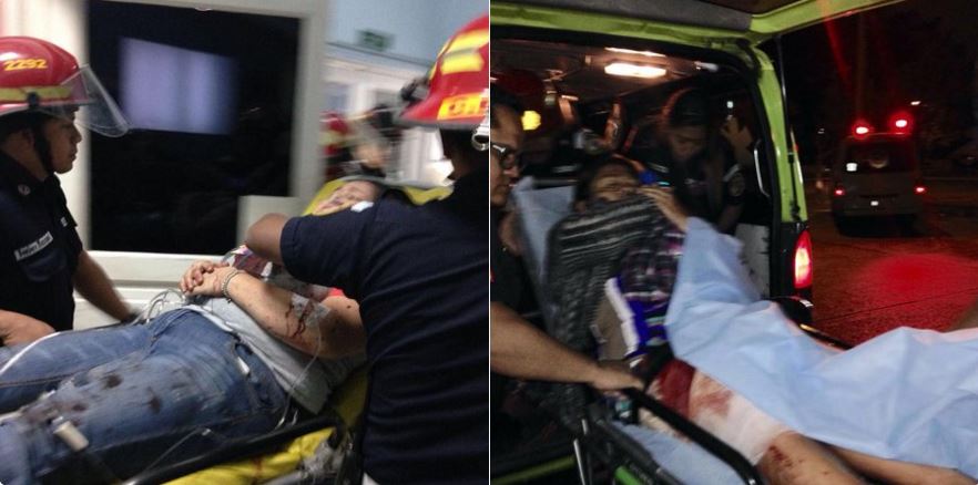 Las heridas fueron llevadas a la emergencia del Hospital Roosevelt. (Foto Prensa Libre: Bomberos Municipales)