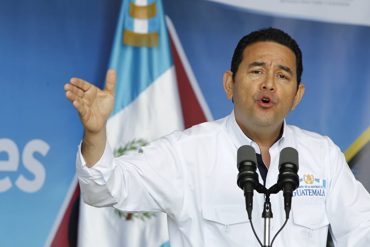 Jimmy Morales afirmó que no defenderá a la Cicig de los rumores que han surgido contra el trabajo que realiza. (Foto Prensa Libre: Paulo Raquec)