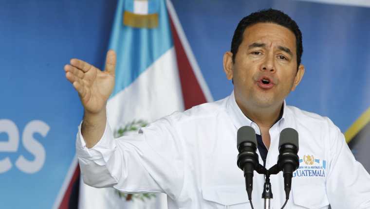 Jimmy Morales afirmó que no defenderá a la Cicig de los rumores que han surgido contra el trabajo que realiza. (Foto Prensa Libre: Paulo Raquec)
