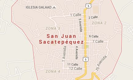 El hecho ocurrió en el caserío Sacatón, San Juan Sacatepéquez. (Foto Prensa Libre: Google Maps)