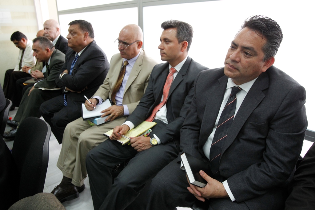 Exdiputados durante la audiencia en el Juzgado Décimo Penal. (Foto Prensa Libre: Jerson Ramos)