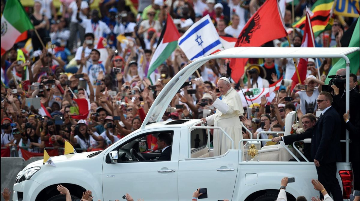 El papa Francisco participó en la Jornada Mundial de la Juventud, en Polonia. (Foto Prensa Libre: EFE)
