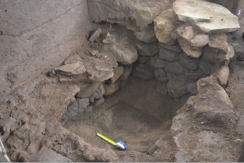 Así luce la cripta descubierta recientemente en Retalhuleu. (Foto Prensa Libre Cortesía: Parque Arqueológico Nacional Tak’alik Ab’aj/Proyecto Arqueológico Los Ángeles)