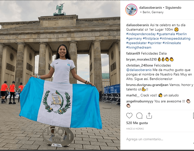 Dalia Soberanis, tuvo una importante conquista en Alemania y se lo dedicó a Guatemala en el día de la independencia. (Foto Prensa Libre: Dalia Soberanis)