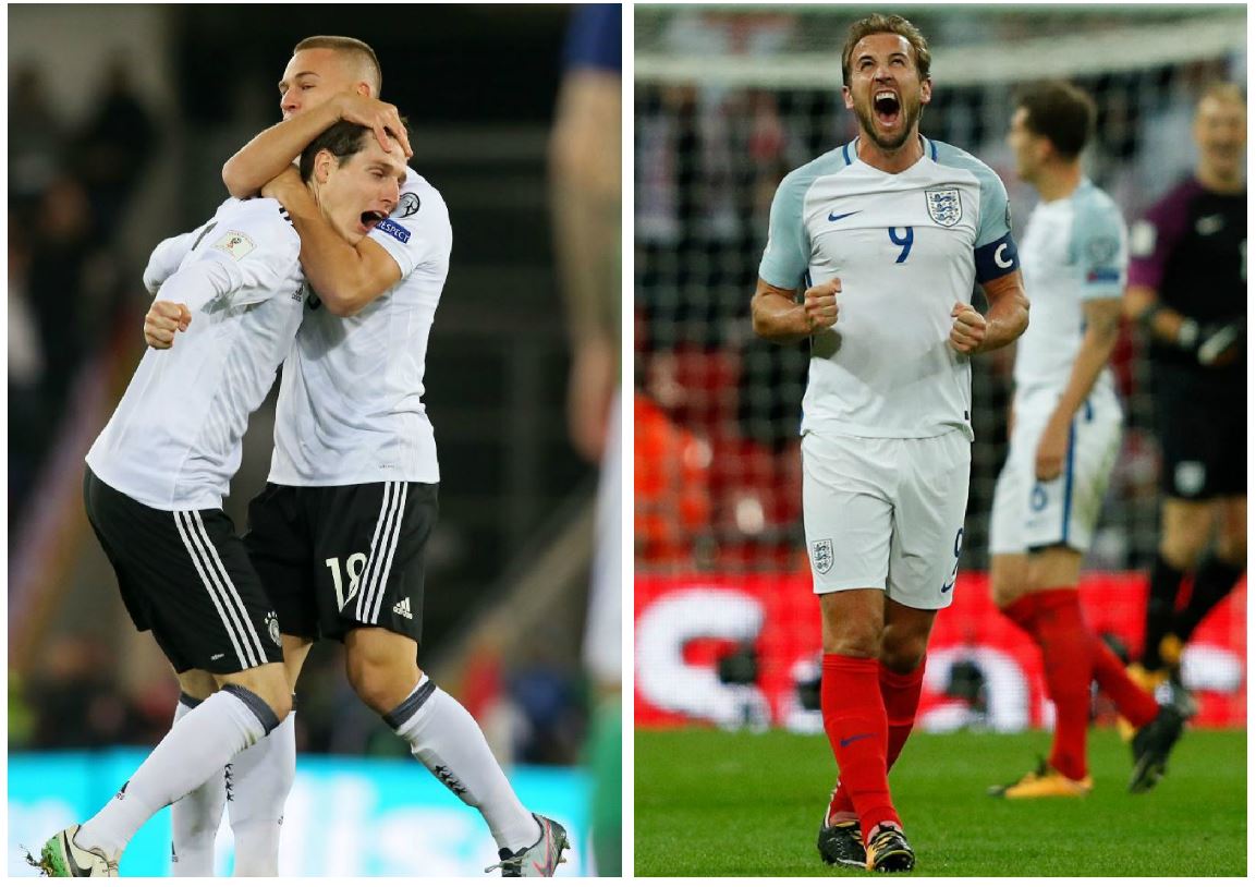 Alemania e Inglaterra festejaron su clasificación a la Copa del Mundo de Rusia 2018. (Foto Prensa Libre: AFP)