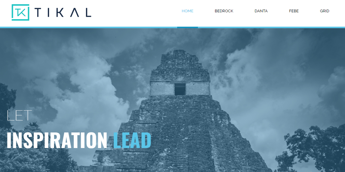 Portada del sitio web de Tikal, la compañía que se inspiró en la ciudad maya, creada por XumaK (Foto Prensa Libre: Tikal).