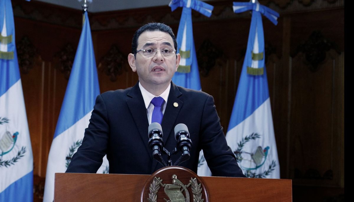 Jimmy Morales envió un mensaje durante la mañana del domingo para anunciar que quería expulsar a Iván Velásquez de Guatemala. (Foto Prensa Libre: Gobierno de Guatemala)