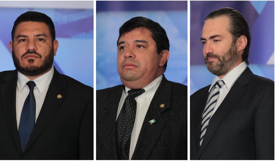 Alonzo Vargas, Obregón Muñoz y Valladares Urruela fueron juramentados como ministros de Ambiente, Mides y de Economía, respectivamente. (Foto Prensa Libre: Álvaro Interiano)