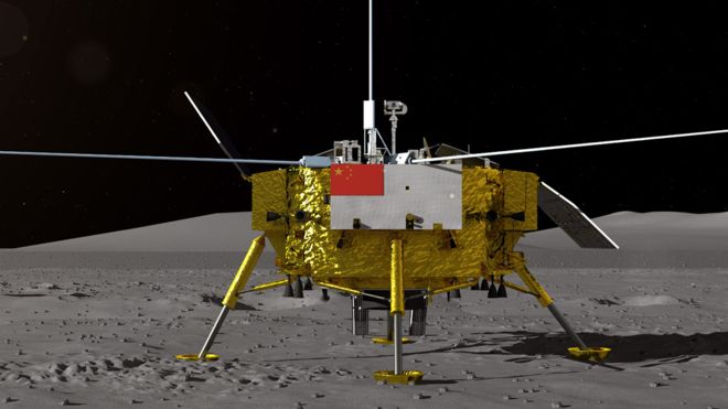 La sonda Chang'e 4 de la Administración Nacional Espacial de China es la primera que aluniza en el "lado oscuro" de nuestro satélite. CNSA