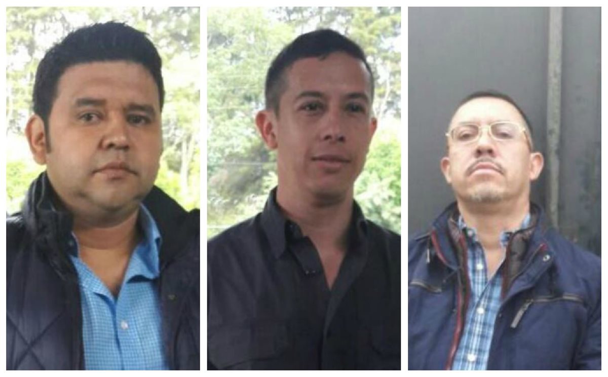 Manuel Felipe Arenales Monroy, alias Ducati; el Mayor de infantería, Mynor Francisco Leonardo Cerón y Elmer Abraham Ochoa Hernández, extraditados a EE. UU. (Foto Prensa Libre: DGSP)