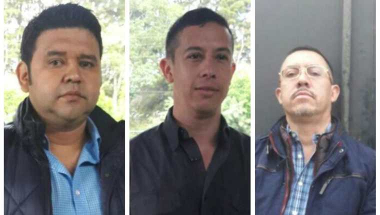 Manuel Felipe Arenales Monroy, alias Ducati; el Mayor de infantería, Mynor Francisco Leonardo Cerón y Elmer Abraham Ochoa Hernández, extraditados a EE. UU. (Foto Prensa Libre: DGSP)