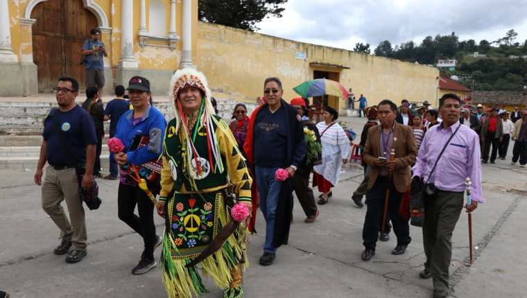 Los líderes se reunieron en Olintepeque, Quetzaltenango, donde realizaron una caminata. (Foto Prensa Libre: María Longo)