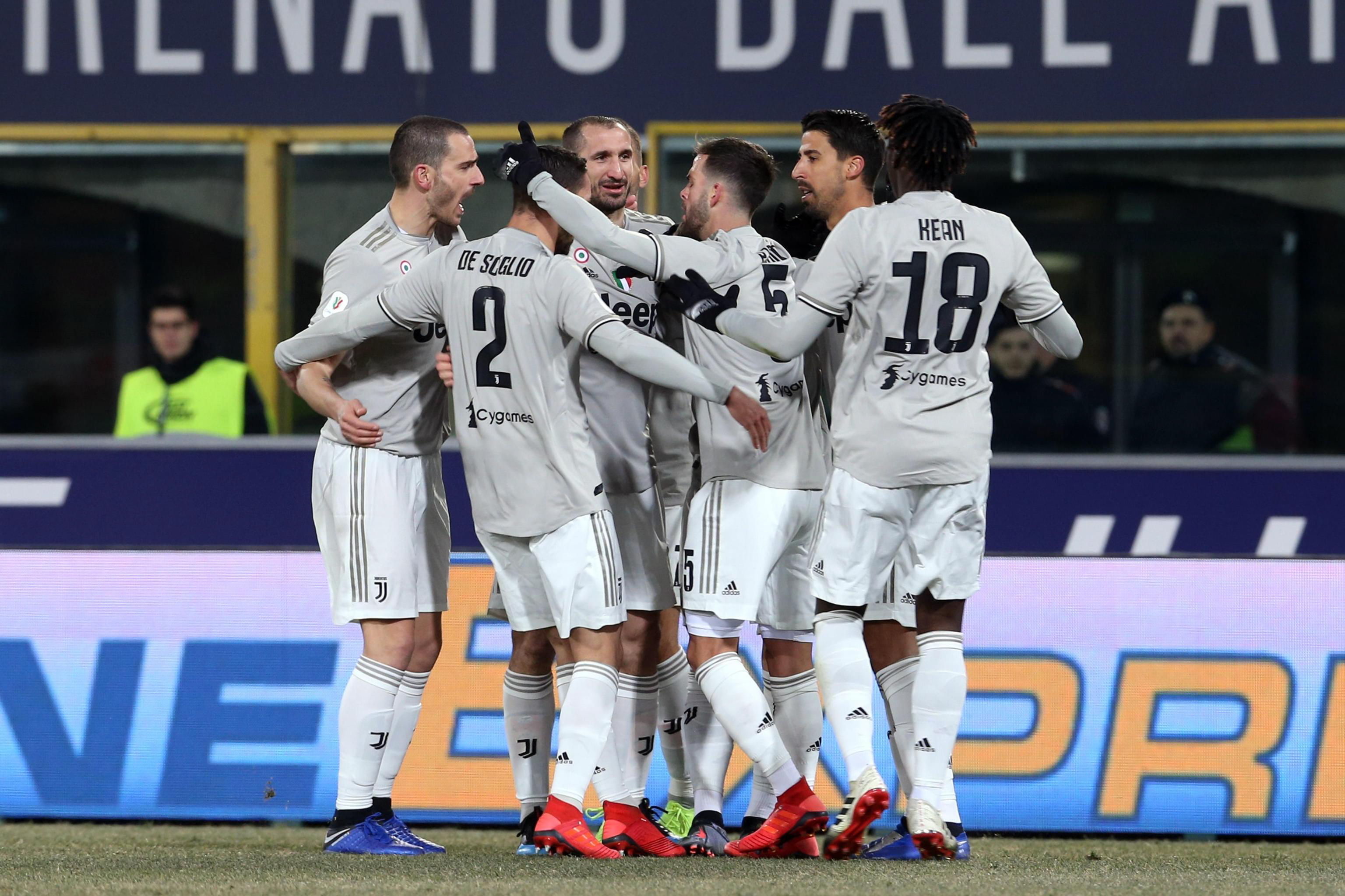Los jugadores de la Juventus festejaron este sábado. (Foto Prensa Libre: EFE)