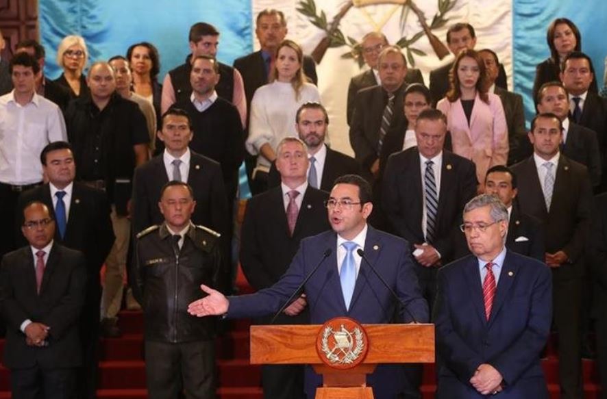 El pasado lunes 7 de enero, el presidente Jimmy Morales dirigió un mensaje a la República sobre el accionar de la Comisión Internacional Contra la Impunidad en Guatemala (Cicig). (Foto Prensa Libre: Esbin García)