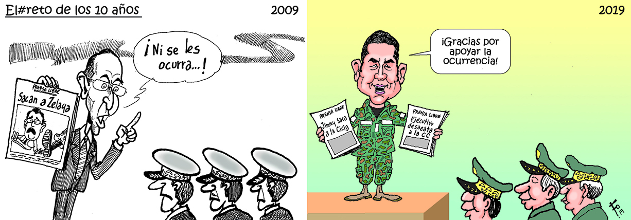 Personajes: Álvaro Colom y Jimmy Morales.