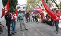 Dirigentes de Sindicato Nacional de Trabajadores de Salud protestan. (Foto Prensa Libre: Hemeroteca PL)
