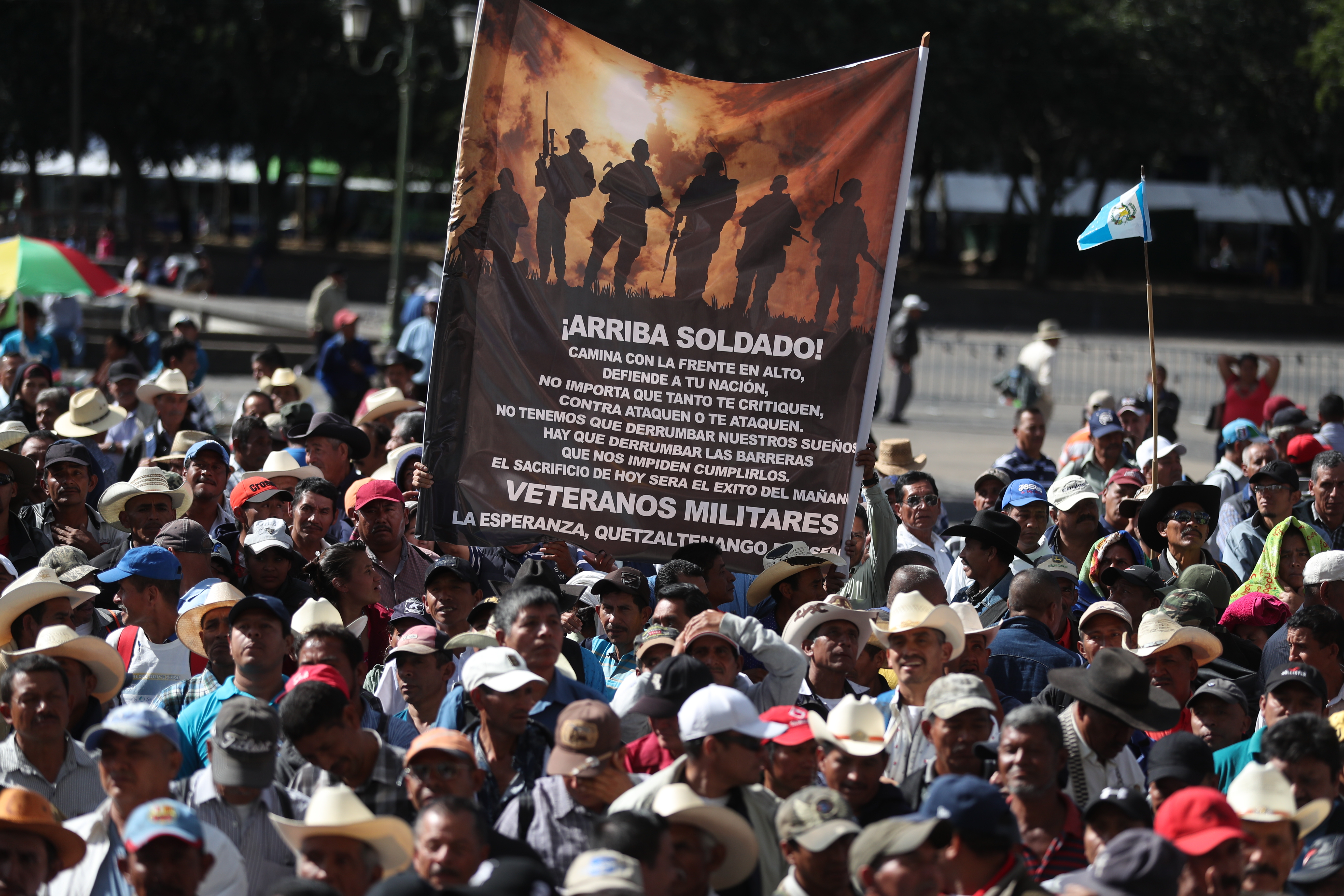 Veteranos militares de Guatemala en una protesta en 2019. (Foto Prensa Libre: HemerotecaPL)