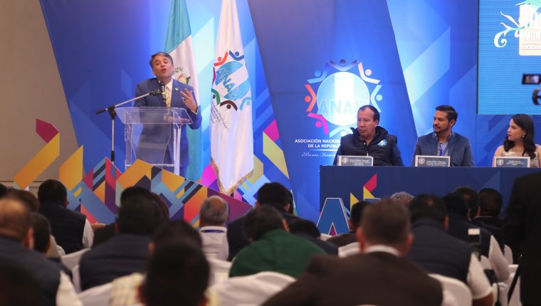 Edwin Escobar, presidente de la Anam, durante la asamblea nacional ordinaria de enero del 2019. (Foto Prensa Libre: Ãrick Ãvila) 26/01/2019