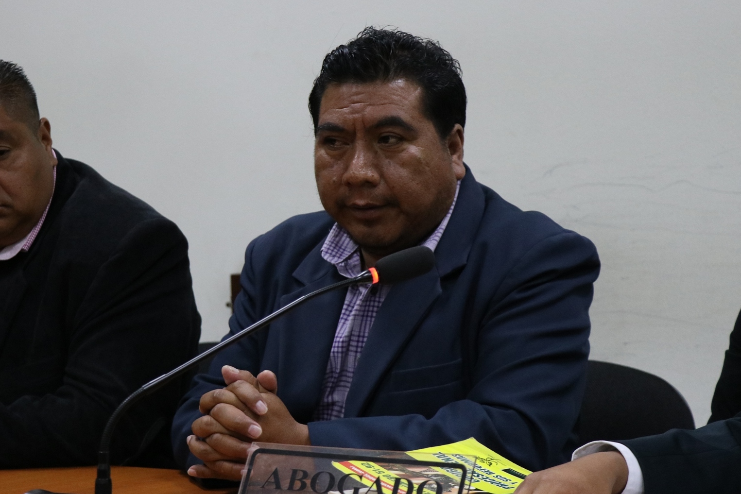Santos Escobar, alcalde de San Miguel Siguilá, durante una audiencia en su contra. (Foto Prensa Libre: María Longo)