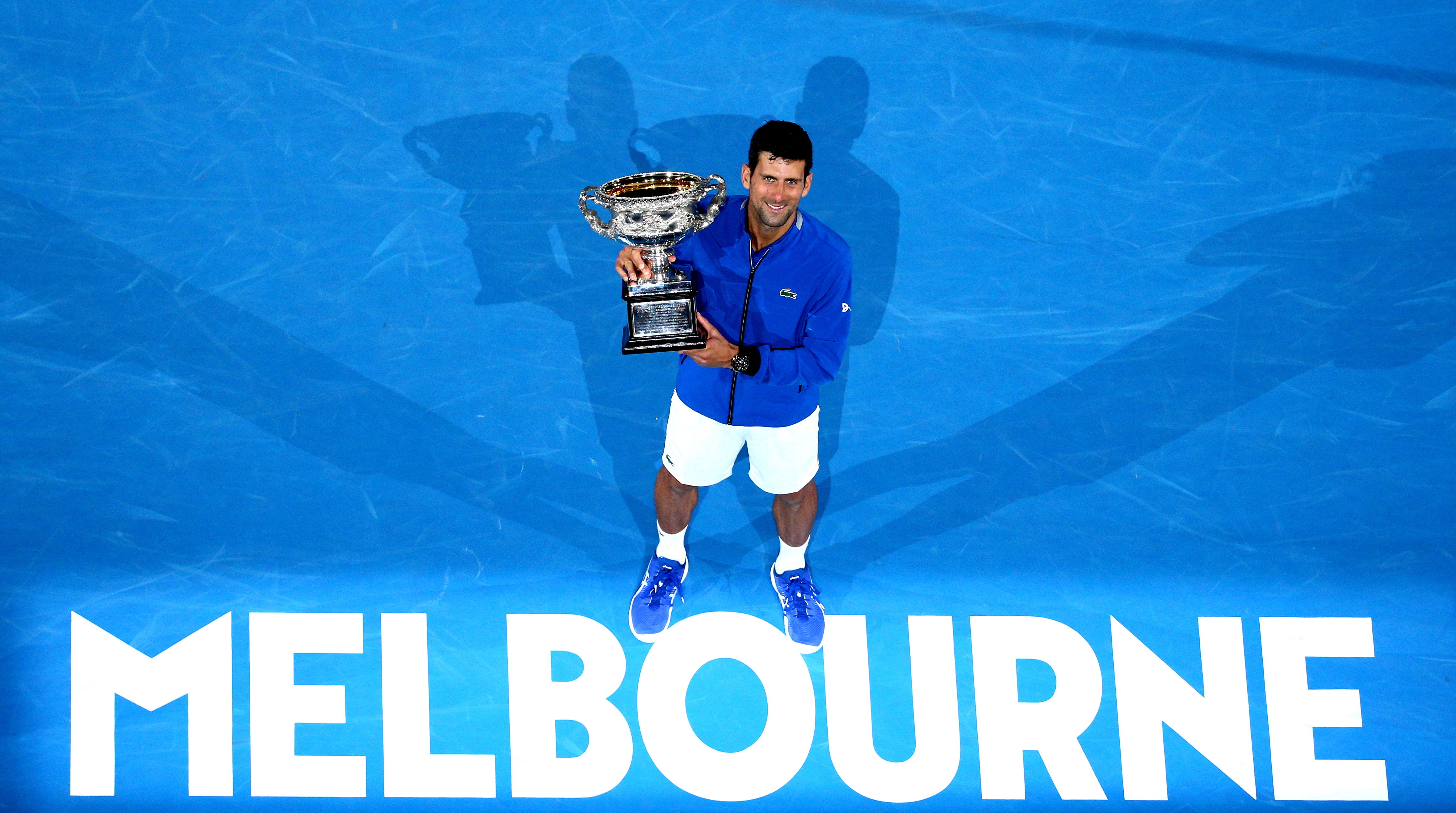 Novak Djokovic festejó una conquista más, en Australia. (Foto Prensa Libre: EFE)