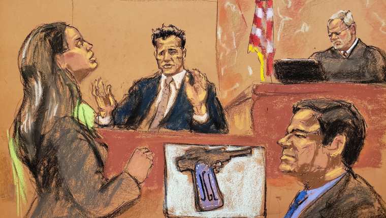 El Chapo Guzmán (derecha), durante su juicio en Nueva York. (Foto Prensa Libre: EFE)
