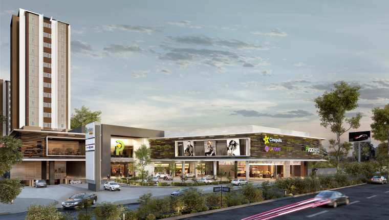 Así lucirá la fachada del centro comercial Pradera Vistares en Zona 12. (Foto Prensa Libre: Cortesía)