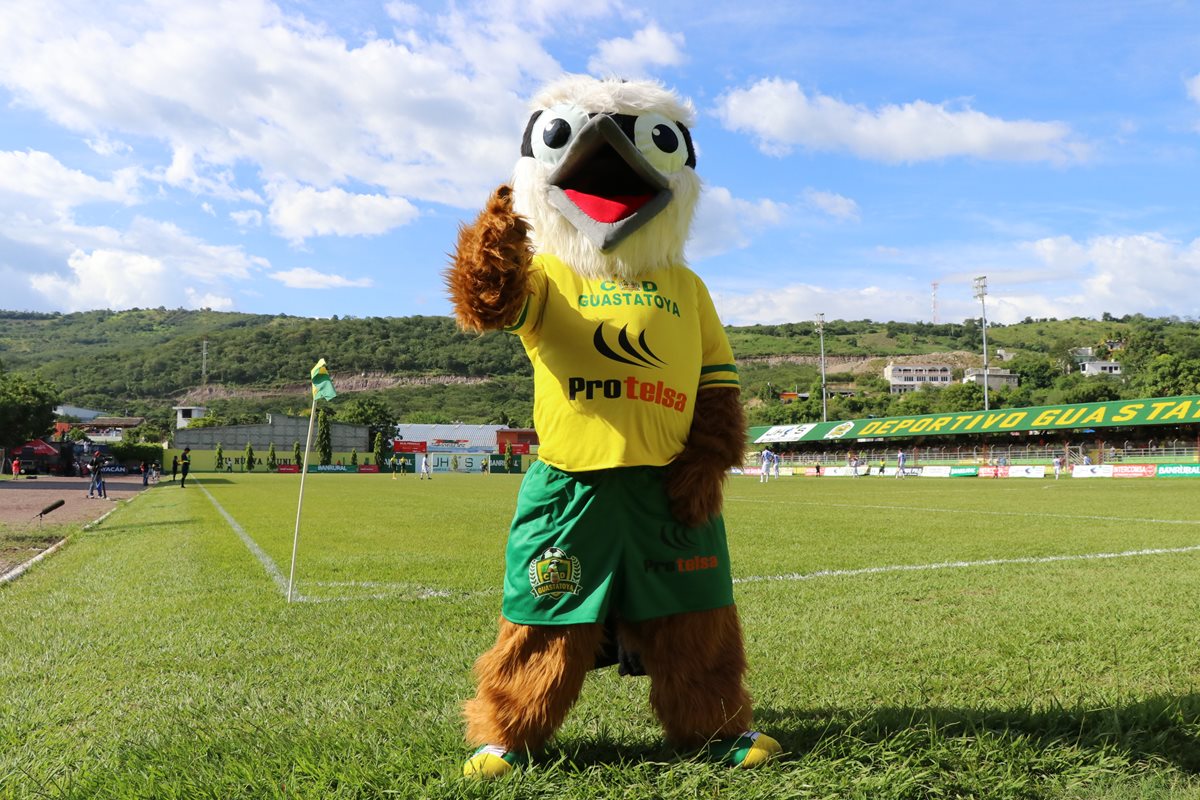 El "ave pecho amarillo" es la nueva mascota del ahora líder, Deportivo Guastatoya. (Foto Prensa Libre: Hugo Oliva)