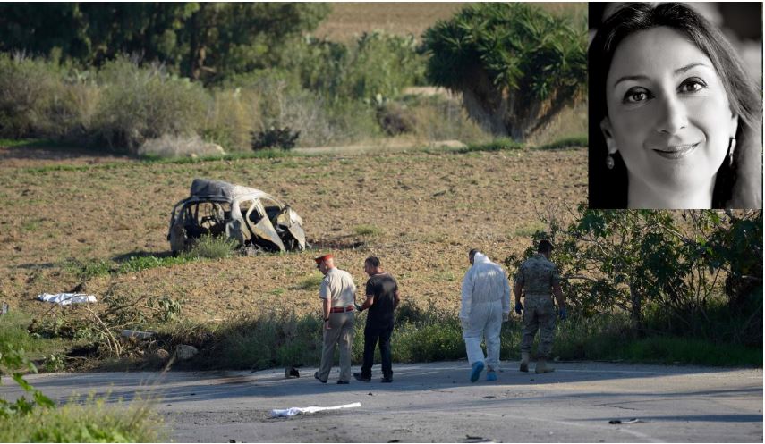 La periodista murió por la explosión de una bomba en su vehículo, en la región de Malta. (Foto Prensa Libre: AFP)