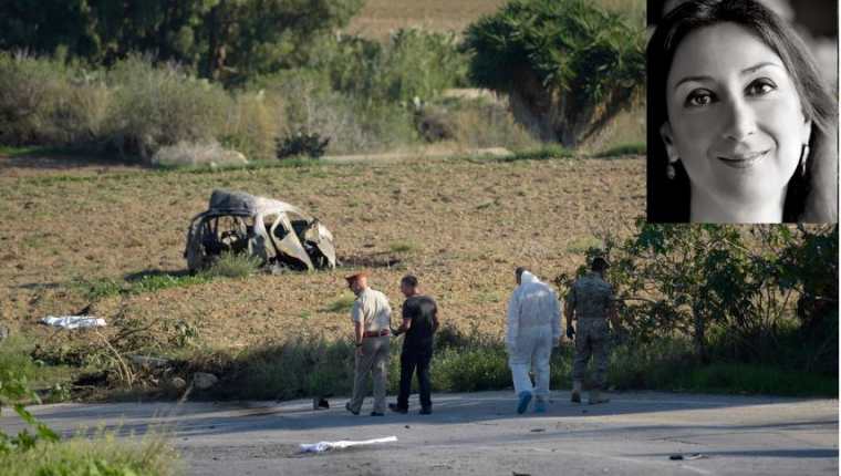 La periodista murió por la explosión de una bomba en su vehículo, en la región de Malta. (Foto Prensa Libre: AFP)